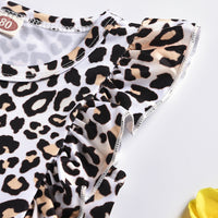 Load image into Gallery viewer, 2 Pieces Set Baby Kid Girls Leopard Print Tops And Solid Color Skirts Wholesale 27747450
