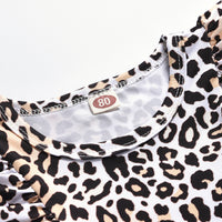 Load image into Gallery viewer, 2 Pieces Set Baby Kid Girls Leopard Print Tops And Solid Color Skirts Wholesale 27747450
