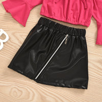 Load image into Gallery viewer, 2 Pieces Set Baby Kid Girls Solid Color Tops And Skirts Wholesale 29427480
