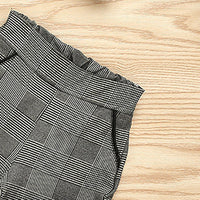Load image into Gallery viewer, 2 Pieces Set Baby Kid Girls Solid Color Tops And Checked Pants Wholesale 05257484
