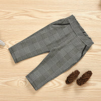 Load image into Gallery viewer, 2 Pieces Set Baby Kid Girls Solid Color Tops And Checked Pants Wholesale 05257484
