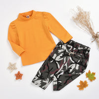 Load image into Gallery viewer, 2 Pieces Set Baby Kid Girls Solid Color Tops And Camo Pants Wholesale 38597496
