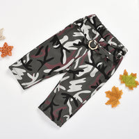 Load image into Gallery viewer, 2 Pieces Set Baby Kid Girls Solid Color Tops And Camo Pants Wholesale 38597496
