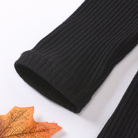 Load image into Gallery viewer, 2 Pieces Set Baby Kid Girls Solid Color Muslin&amp;Ribbed Tops Leopard And Bow Skirts Wholesale 60637411
