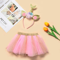 Load image into Gallery viewer, 2 Pieces Kid Girl Party Sequins Mesh Skirt &amp; Headband Wholesale 84995762

