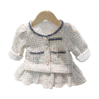 Load image into Gallery viewer, 2 Pieces Set Baby Kid Girls Checked Jackets Outwears And Skirts Wholesale 95256257
