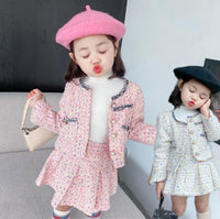 Load image into Gallery viewer, 2 Pieces Set Baby Kid Girls Checked Jackets Outwears And Skirts Wholesale 95256257
