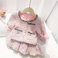 Load image into Gallery viewer, 2 Pieces Set Baby Kid Girls Checked Jackets Outwears And Skirts Wholesale 95256257
