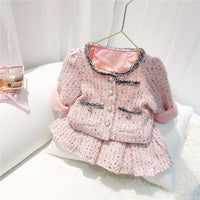 Load image into Gallery viewer, 2 Pieces Set Baby Kid Girls Checked Jackets Outwears And Skirts Wholesale 95256257

