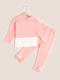 Load image into Gallery viewer, 2 Pieces Kid Girl Ribbit Set Top Matching Bow Trousers Wholesale 06817183
