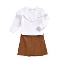 Load image into Gallery viewer, 2 Pieces Set Baby Kid Girls Solid Color T-Shirts And Skirts Wholesale 50127493

