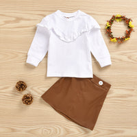 Load image into Gallery viewer, 2 Pieces Set Baby Kid Girls Solid Color T-Shirts And Skirts Wholesale 50127493
