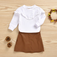 Load image into Gallery viewer, 2 Pieces Set Baby Kid Girls Solid Color T-Shirts And Skirts Wholesale 50127493
