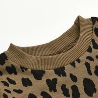 Load image into Gallery viewer, 2 Pieces Set Baby Kid Girls Leopard Sweaters And Solid Color Skirts Wholesale 84237499
