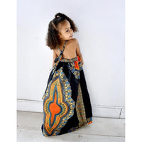 Load image into Gallery viewer, 2 Pieces Set Baby Kid Girls Bohemian Print Dresses And Bow Headwear Wholesale 93037468
