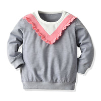 Load image into Gallery viewer, 2 Pieces Kid Girl Stripe Top Matching Denim Pants Outfit Wholesale 20194433
