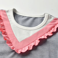 Load image into Gallery viewer, 2 Pieces Kid Girl Stripe Top Matching Denim Pants Outfit Wholesale 20194433
