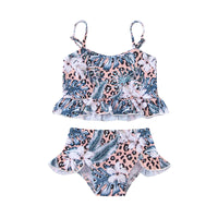 Load image into Gallery viewer, 2 Pieces Kid Girl Swimwear Set Plant Cami Top With Shorts Wholesale 49594668
