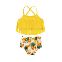 Load image into Gallery viewer, 2 Pieces Kid Girl Swimwear Set Plant Cami Top With Shorts Wholesale 49594668
