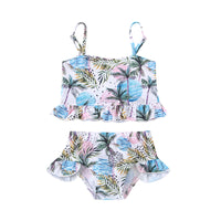 Load image into Gallery viewer, 2 Pieces Kid Girl Swimwear Set Plant Cami Top With Shorts Wholesale 49594668
