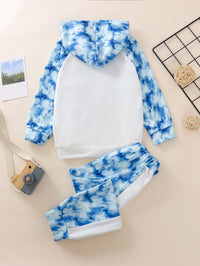 Load image into Gallery viewer, 2 Pieces Set Baby Kid Girls Letters Hoodies Swearshirts Color-blocking And Tie Dye Pants Wholesale 76606630
