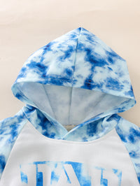 Load image into Gallery viewer, 2 Pieces Set Baby Kid Girls Letters Hoodies Swearshirts Color-blocking And Tie Dye Pants Wholesale 76606630

