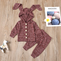 Load image into Gallery viewer, 2 Pieces Little Girl Rabbit Hoodie &amp; Trousers Set Wholesale 29224645
