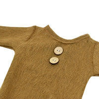 Load image into Gallery viewer, 2 Pieces Newborn Photography Solid Color Footed Jumpsuit With Hat Wholesale 23112307
