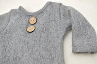 Load image into Gallery viewer, 2 Pieces Newborn Photography Solid Color Footed Jumpsuit With Hat Wholesale 23112307
