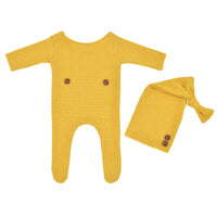 Load image into Gallery viewer, 2 Pieces Newborn Solid Color Photography Jumpsuit And Hat Set Wholesale 93834618
