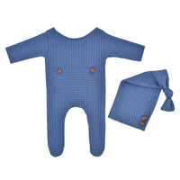 Load image into Gallery viewer, 2 Pieces Newborn Solid Color Photography Jumpsuit And Hat Set Wholesale 93834618
