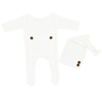 Load image into Gallery viewer, 2 Pieces Newborn Solid Color Photography Jumpsuit And Hat Set Wholesale 93834618
