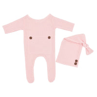 Load image into Gallery viewer, 2 Pieces Newborn Solid Color Photography Jumpsuit And Hat Set Wholesale 93834618
