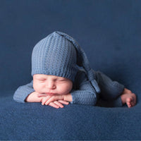 Load image into Gallery viewer, 2 Pieces Newborn Solid Color Photography Jumpsuit And Hat Set Wholesale 93834618
