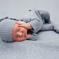 Load image into Gallery viewer, 2 Pieces Newborn Solid Color Photography Jumpsuit And Hat Set Wholesale 93834618
