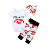 Load image into Gallery viewer, 3 Pieces Summer Girls&#39; Short Sleeve Love Letter Khat Top And Long Pants Wholesale 68692446
