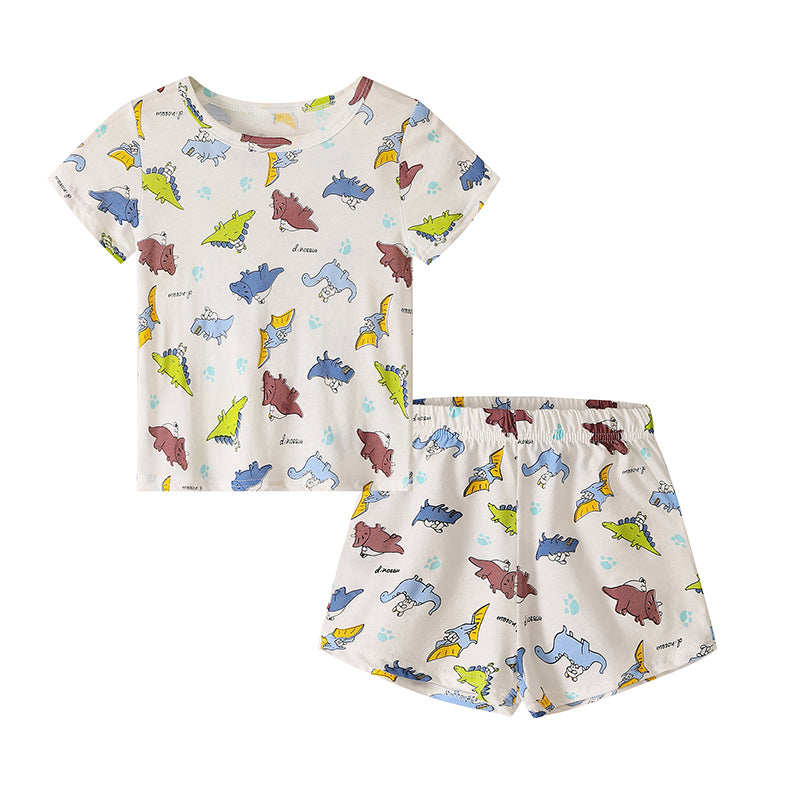 2 Pieces Toddler Boy Dinosaur Pajamas Set Top And Shorts Wholesale 95494415
