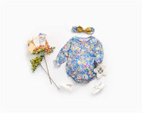 Load image into Gallery viewer, 2 Pieces Toddler Girl Floral Print Bodysuit With Headband Wholesale 02497263
