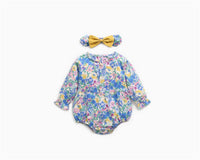 Load image into Gallery viewer, 2 Pieces Toddler Girl Floral Print Bodysuit With Headband Wholesale 02497263
