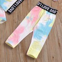 Load image into Gallery viewer, 2 Pieces Toddler Girl Love Tie-dye Print Set Top Match Pants Wholesale 70654637
