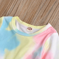 Load image into Gallery viewer, 2 Pieces Toddler Girl Love Tie-dye Print Set Top Match Pants Wholesale 70654637
