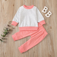 Load image into Gallery viewer, 2 Pieces Toddler Sweatsuits Set Round Neck Sweatshirt And Pants Wholesale 17134625
