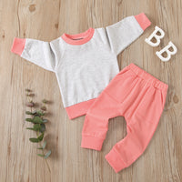 Load image into Gallery viewer, 2 Pieces Toddler Sweatsuits Set Round Neck Sweatshirt And Pants Wholesale 17134625
