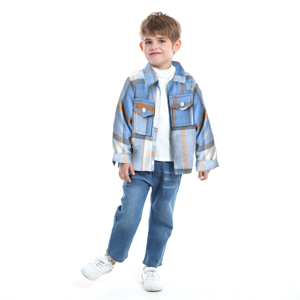Baby Kid Unisex Checked Shirts Wholesale 221214435