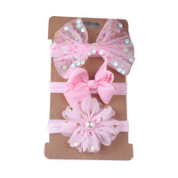 Load image into Gallery viewer, 3-Pack Girl Bow Sequins Mesh Headbands Wholesale 24213108
