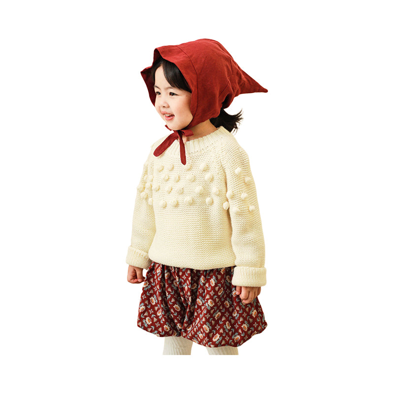 2 Pieces Infant Toddler Girl Set Pom Pom Jumper And Skirt Wholesale 96705189