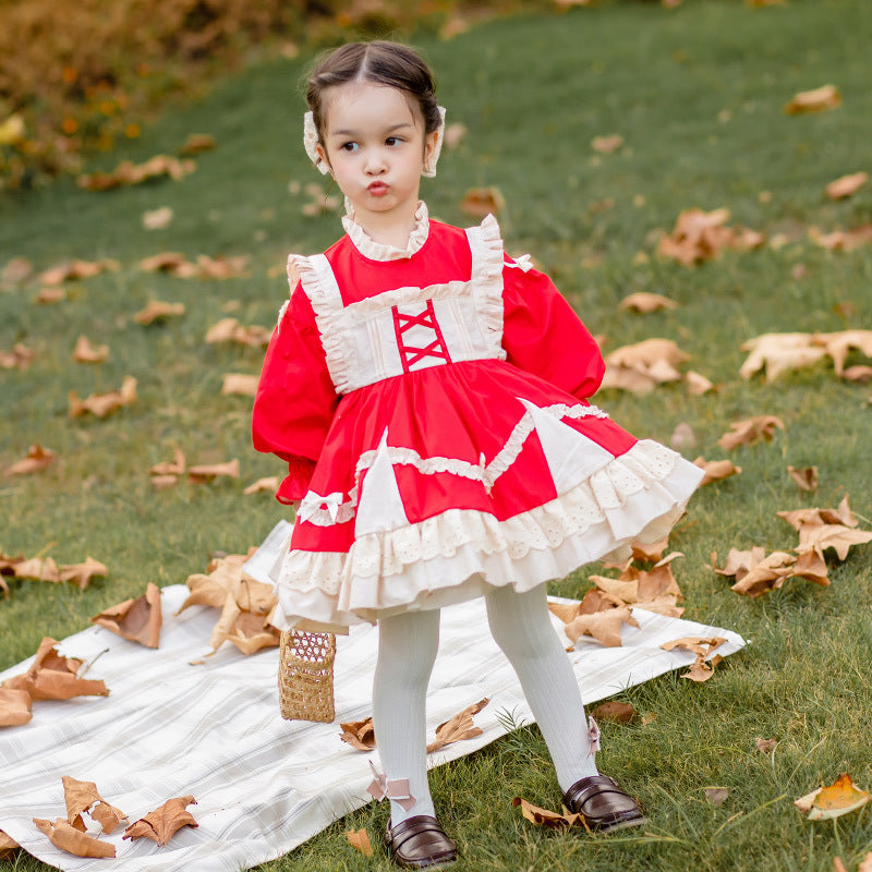 Baby Kid Girls Bow Lace Dressy Birthday Party Spanish Dresses Princess Dresses Wholesale 305710293