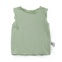 Load image into Gallery viewer, Baby Kid Girls Solid Color Muslin&amp;Ribbed Tank Tops Wholesale 315211985
