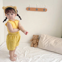 Load image into Gallery viewer, Baby Kid Girls Solid Color Muslin&amp;Ribbed Tank Tops Wholesale 315211985
