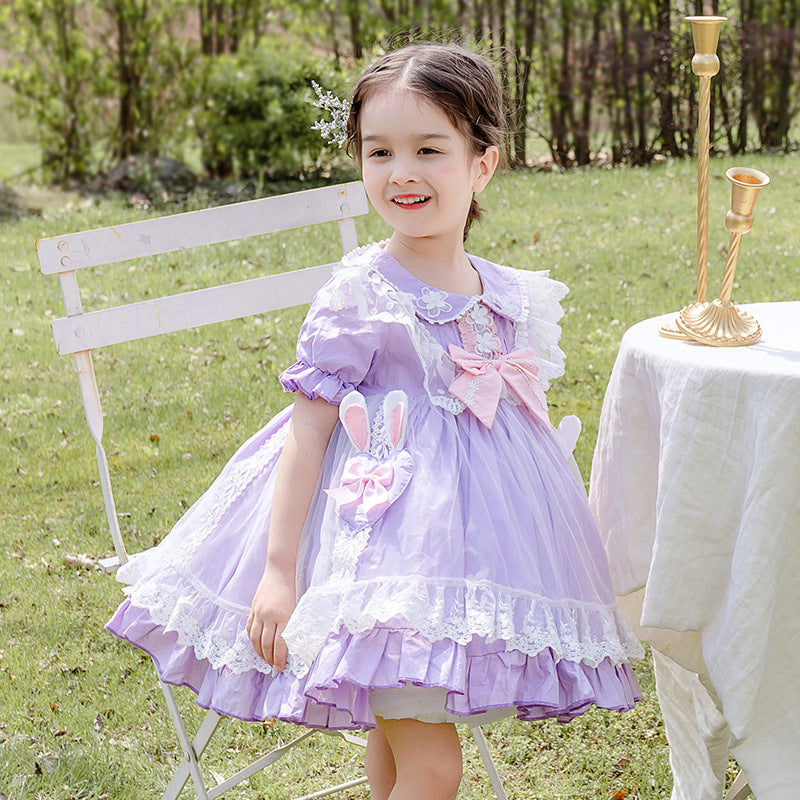 Baby Kid Girls Bow Lace Embroidered Birthday Party Dresses Princess Dresses Wholesale 319110264